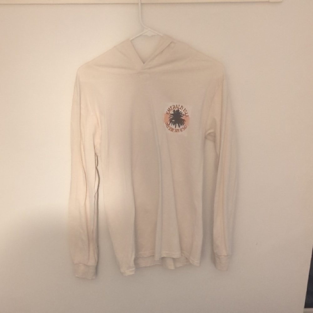 Cream Long Sleeve Hoodie with Logo